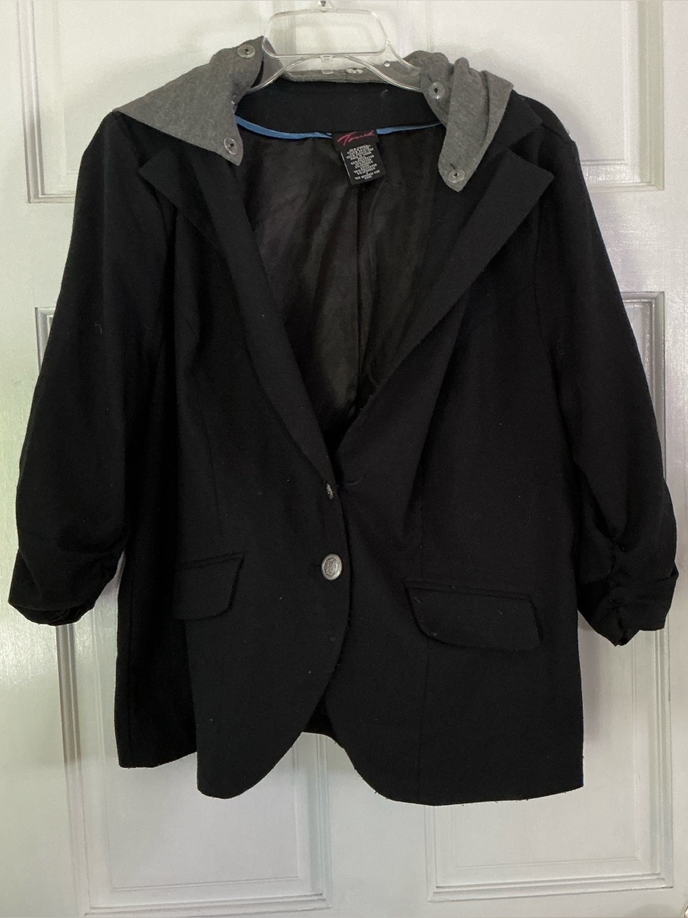 TORRID BLACK BLAZER WITH HOOD - 1